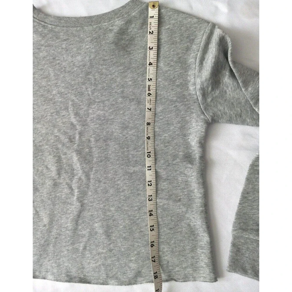 Justice Active Girls Size 10 Gray Long Sleeve Sweatshirt‎ Cropped Fleece Lined